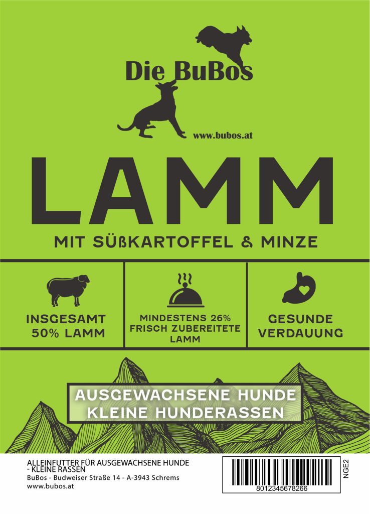 Lamm mit Süßkartoffel & Minze - kleine Hunderassen