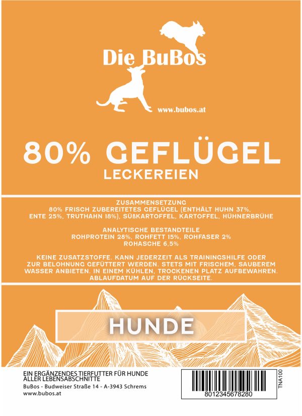 80/20 Leckerei - Getreidefrei 80% Geflügel Leckereien