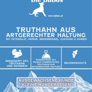 Truthahn aus Freilandhaltung mit Petersilie, Papaya, Brennnessel, Zucchini & Kürbis - kleine Hunderassen