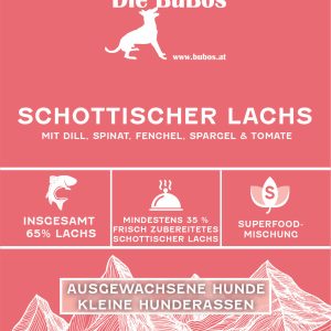 Schottischer Lachs mit Dill, Spinat, Fenchel, Spargel & Tomate - kleine Hunderassen